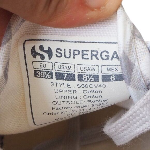 Superga 2750 Gingham Checkerboard Sneaker Grey / White S00CV40 Women's 8.5 - Picture 10 of 11